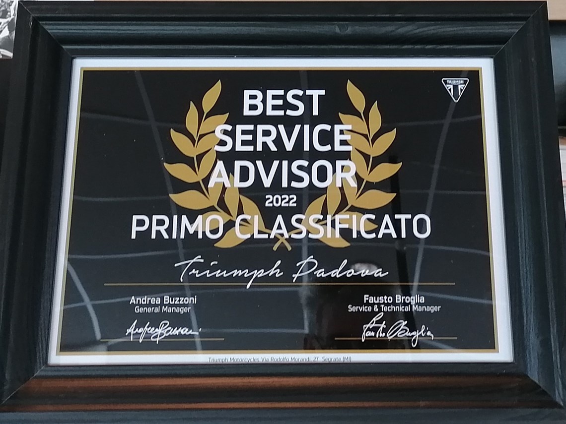 Premio "Best Service Advisor" 2022