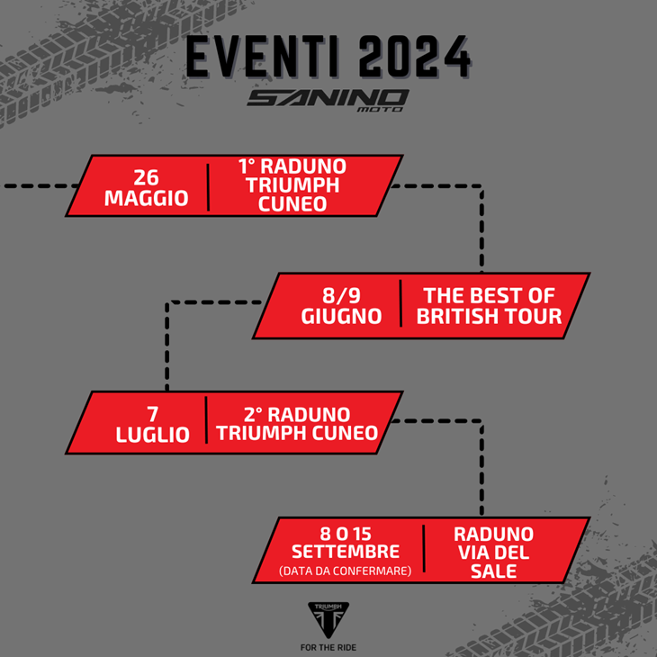 Calendario Eventi Triumph Cuneo - 2024