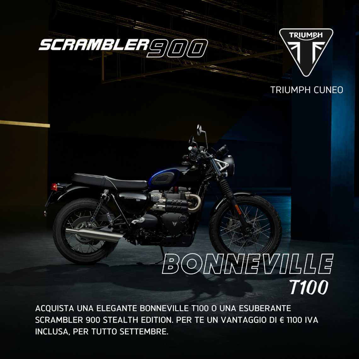 Scrambler 900 e Boneville T100 - Stealth Edition