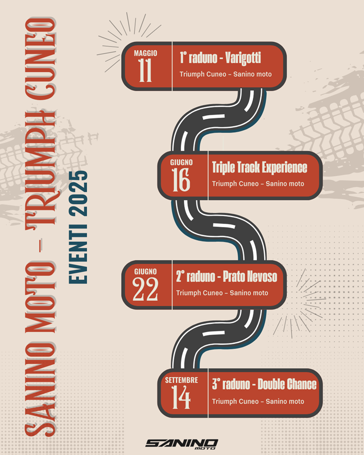 Calendario Eventi Triumph Cuneo - Sanino Moto 2025