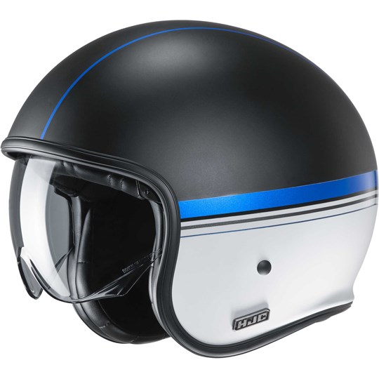  CASCO JET HJC V30 BLU NERO BIANCO