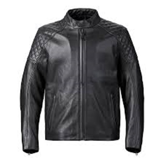 BRADDAN AIR JACKET NERO PELLE TRAFORATO