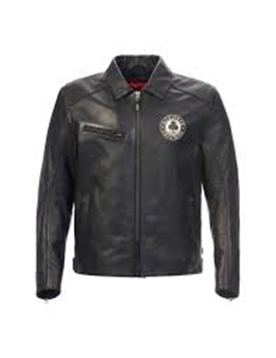 ACE LEATHER JACKET PELLE NERO UOMO 