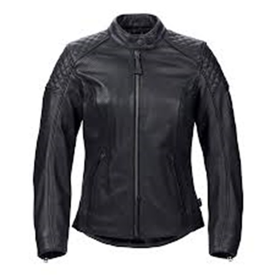 GIACCA PELLE DONNA NERA TRAFORATA 
