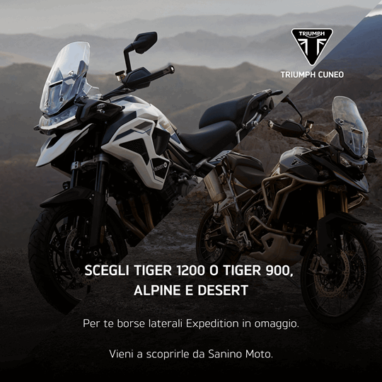 TIGER 1200 e TIGER 900 ALPINE e DESERT- SCOPRI LA PROMOZIONE ATTIVA PER TUTTO MAGGIO!